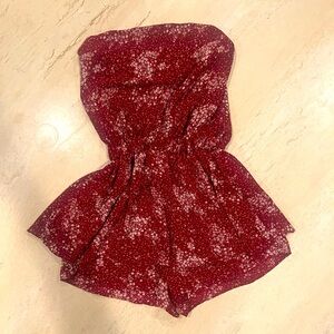 Strapless maroon romper size small
